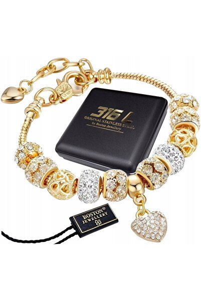 Boston Jewellery BRĂȚARĂ DE AUR PENTRU FEMEI, MODULARĂ, PENTRU AMULETE, CU IN...