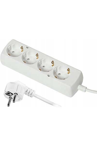 JONEX Prelungitor 4 prize Schuko 3 metri, alb lucios