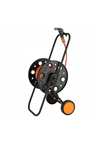 NO BRAND Cărucior pentru furtun metalic + furtun 25 m + pistol de pulverizare...