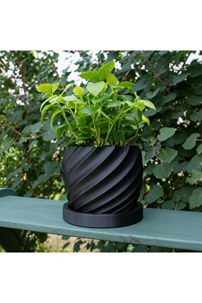 NO BRAND GHIVECI DECORATIV MODERN DIN PLASTIC, CU CAPAC RĂSUCIT, PENTRU FLORI