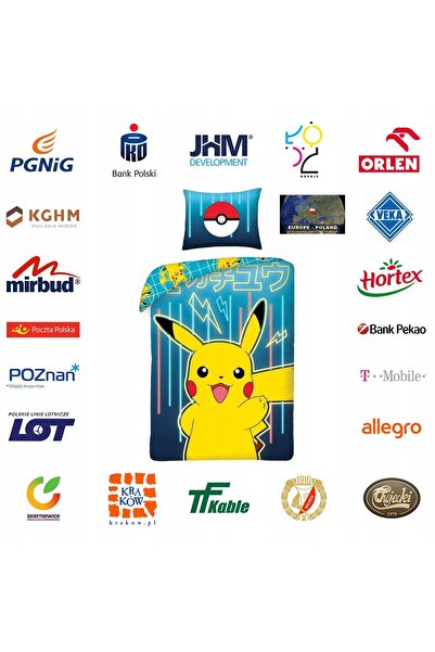NO BRAND Cearșafuri de pat din bumbac 160x200 pentru copii Pokemon, cu față d...