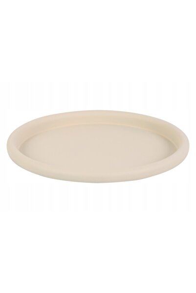 NO BRAND Taca Tacka Decorațiune Metal Crem Mediu 31,5 cm