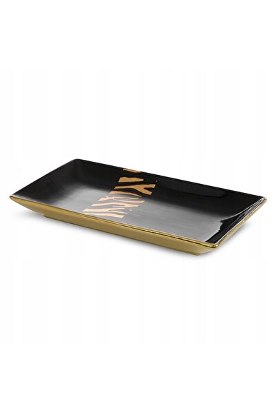 NO BRAND Farfurie decorativă Selena 35X20X7Cm Negru