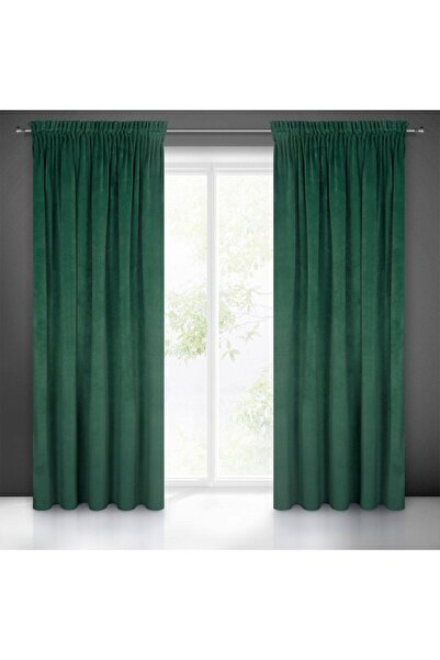 NO BRAND PERDEA GATA CONFECȚIONATĂ VILLA PE BANDĂ 140 X 270 CM VERDE ÎNCHIS