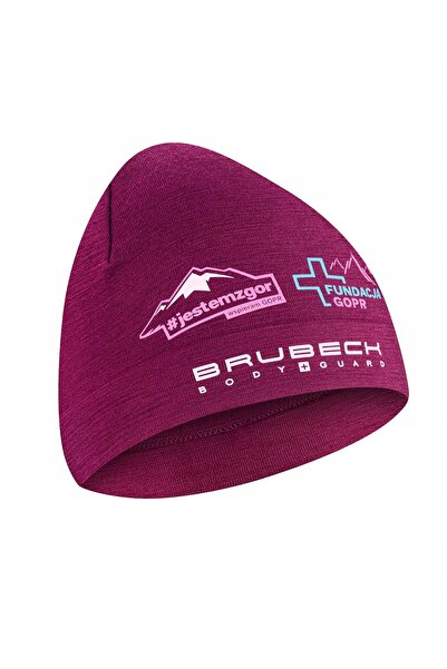 Brubeck Căciulă din lână merinos Susțin GOPR - prună L-XL