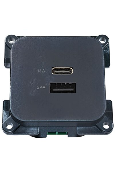 Haba Priză C-line USB-A/USB-C antracit pentru autorulotă sau rulotă -