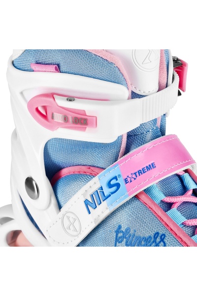 Nils Extreme Rolele reglabile 31-34, albe, cu patină din aluminiu, ABEC-7, ca...