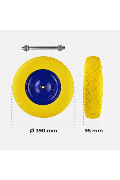 NO BRAND 2x Roată de roabă cu anvelopă solidă fără cameră 4.80/4.00-8 Axle Ga...