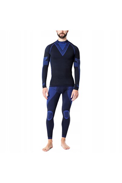 NO BRAND LADEHEID Set lenjerie termică pentru bărbați Negru / Bleumarin M