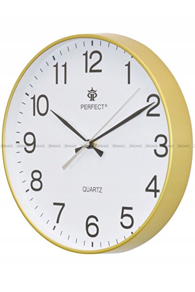 PERFECT Ceas de perete clasic, silențios, rotund, auriu, lizibil, de 30 cm, m...
