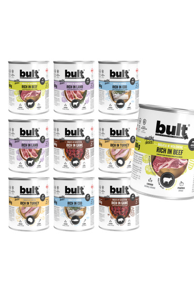 Bult Hrană umedă completă pentru câini, Arome asortate, Cutie 10x800g, Fără pui