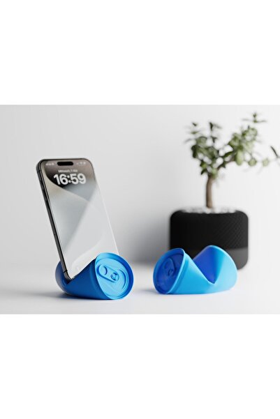Sani Phone holder "SODA CAN PHONE" 88 x 78 x H48 mm – Cyan