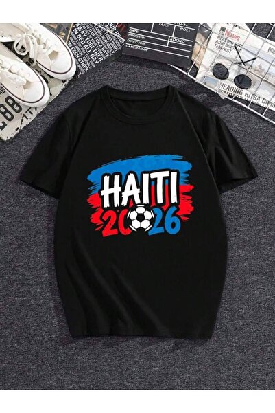29CUN Men's Haiti 2026 Pattern T-Shirt - Street Style Casual Short Sleeve, Su...