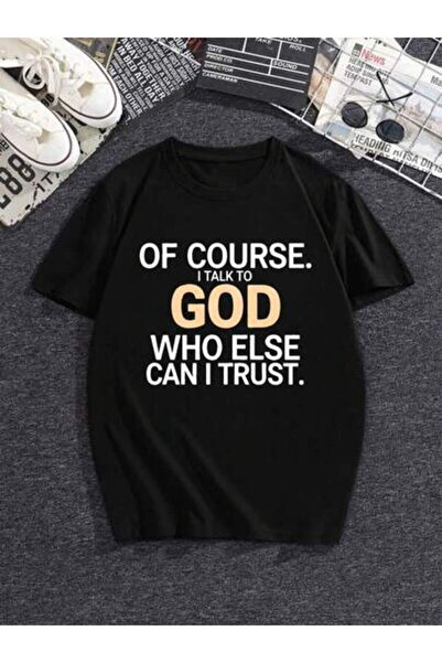 25W Women's 'I Definitely Talk To God' T-Shirt - Heavyweight Cotton Blend Cre...
