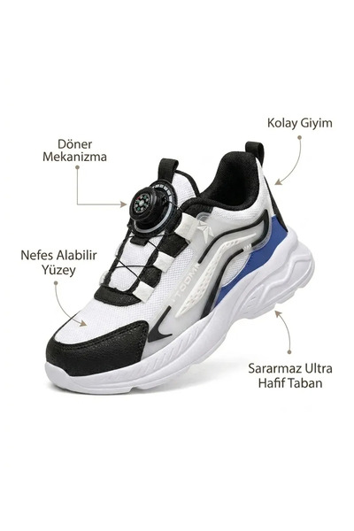TOOM Boys' Automatic Lace-Up Sports Shoes Breathable Orthopedic Faylon Sole W...