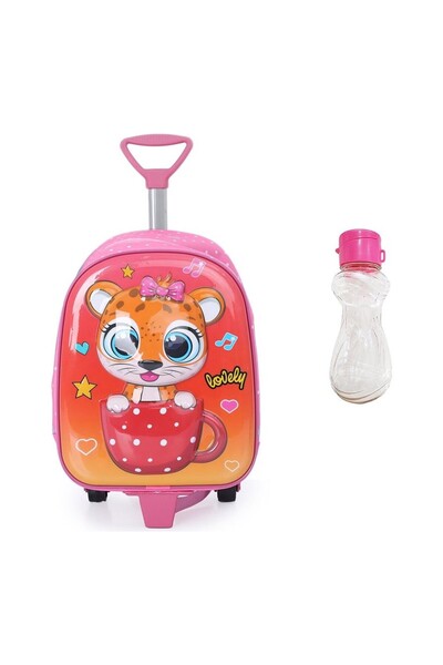 miço kids Cat Kindergarten Bag with Trolley + Water Bottle - Girls' Bag - Nur...