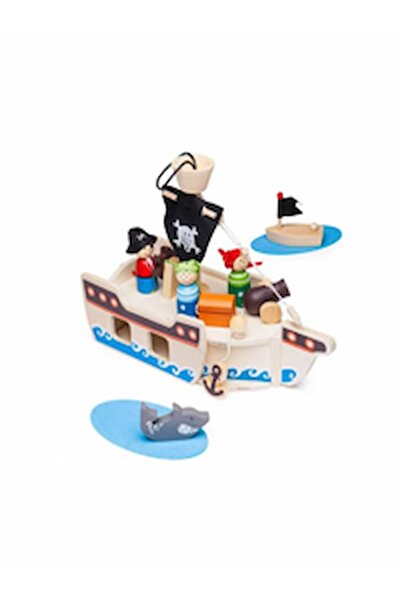 BIGJIGS Toys Mini Pirate Ship Playset
