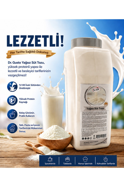 Gusto YAĞSIZ SÜT TOZU 900GR