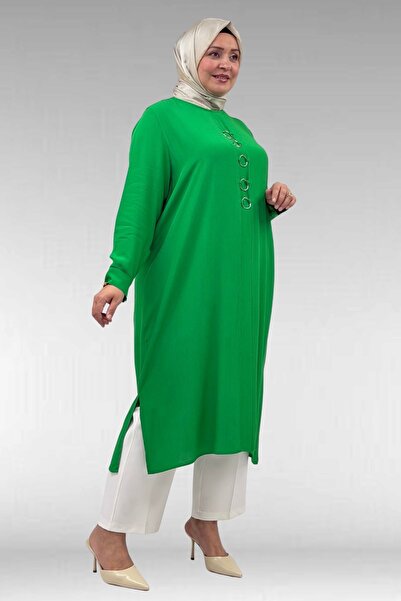 Eslina 68032 Plus Size Maroken Tunic with Ring Detail - Beneton