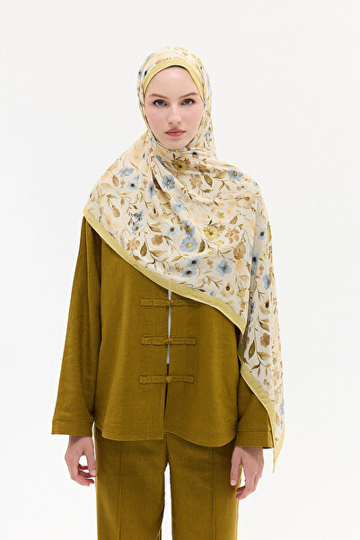 cs camellia scarf Σάλι Λύρα Ράμι - Κίτρινο