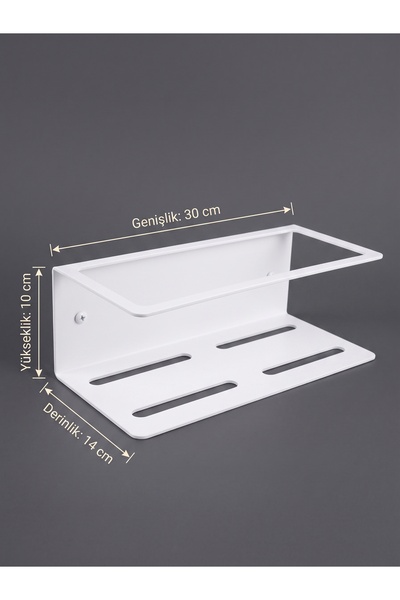 EVA METAL TASARIM Metal Banyo Düzenleyici Tek Katlı Raf Organizer Banyo Rafı Şampuanlık Sabunluk