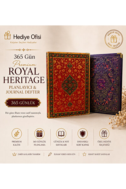 hediyeofisi 365 Gün Premium Royal Heritage Planlayıcı & Journal Defter İçi Be...