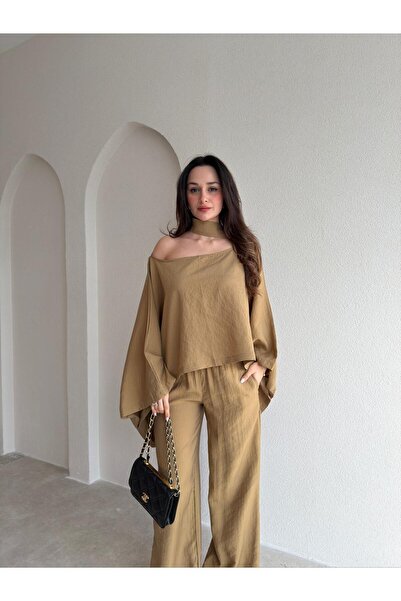 Mooi Butik Boliva Shawl Piece Set 8951 - Oil Green