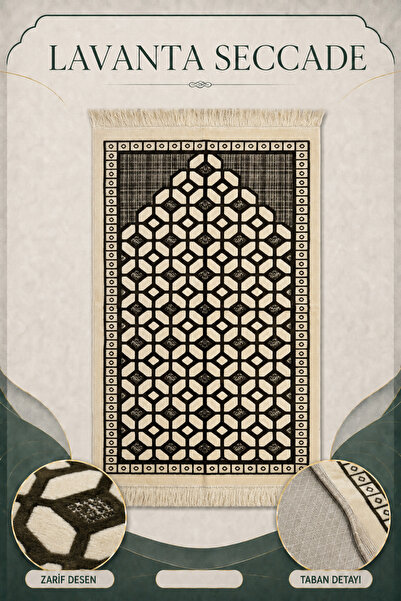 İlkbenaldim Lavender Prayer Rug Velvet Soft Textured Premium Prayer Mat 80X12...