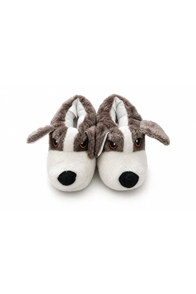 ZERDALİFE Dog Slippers Soft Winter House Slippers with Plush Animal Figures