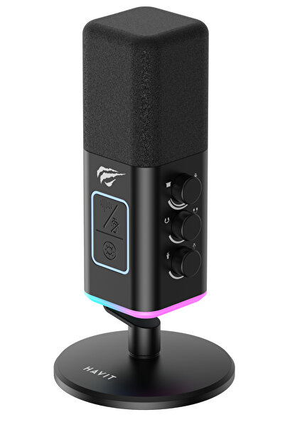 Havit GK71 RGB Profesyonel Yayıncı Oyuncu Mikrofonu Type-C XLR 24Bit/192kH