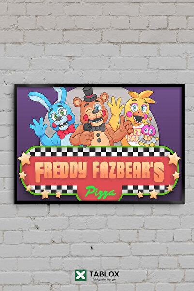 TABLOX Freddy Fazbears Pizza Fnaf Five Nights at Freddys Framed Decorative Md...