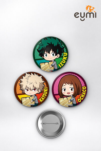 Eymi Design My Hero Academia Chibi Deku Bakugo Uraraka Çanta Süsü Rozet İğnel...
