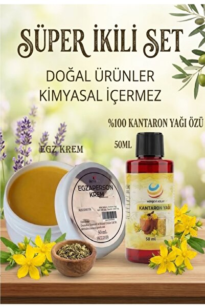 Herşeyi Kolay Egzaparson Krem 50mL Ve Sarı Kantaron Yağı 50mL ( Saf Seyreltil...