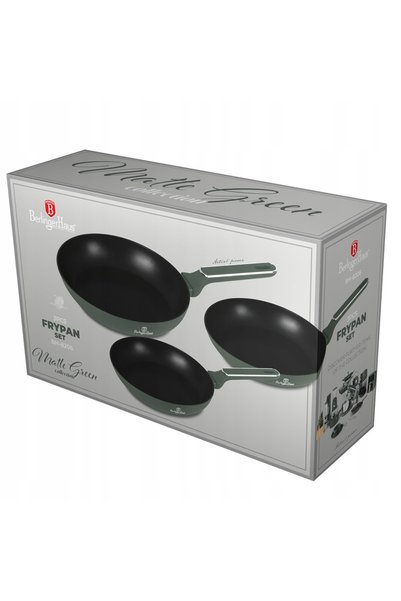 NO BRAND Set de 3 tigăi BerlingerHaus Verde Mat BH-8206