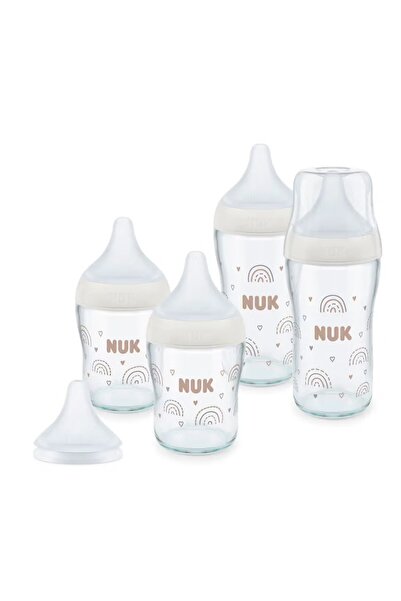 Nuk Set 5 piese biberoane Perfect Match Sticla Control Temperatura Curcubeu 0...