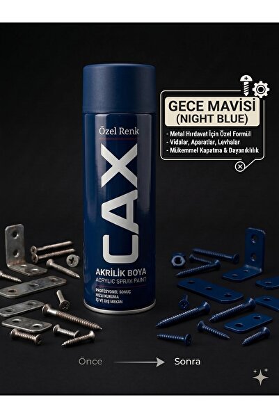caxcolors CAX Akrilik Sprey Boya 400ml - Metal Hırdavat Vida Bağlantı Aparatı...