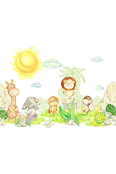 VIODESIGN Fototapet Copii, autoadeziv, Desen Animale, multicolor,200x300 cm C...