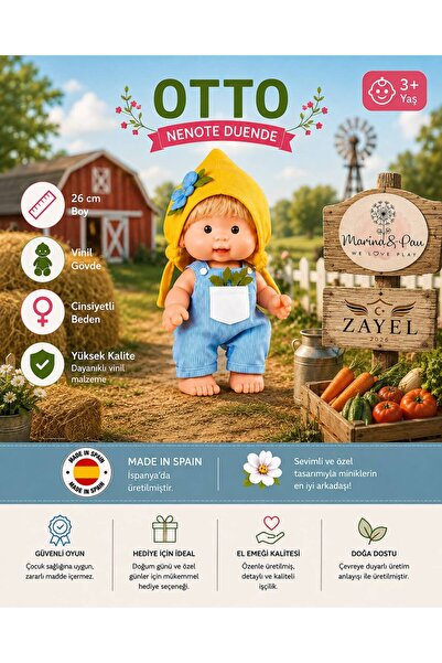 MARINA & PAU 26 cm NENOTES ELF OTTO Oyuncak Bebek | İspanyol Bebek