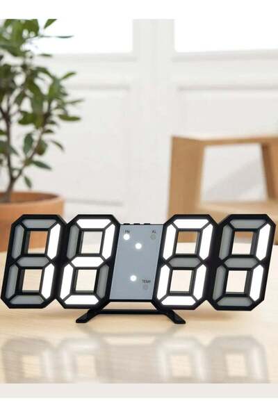 F.A.M.S 3D LED Digital Alarm Wall Home and Office Desk Clock - Time, Date & T...