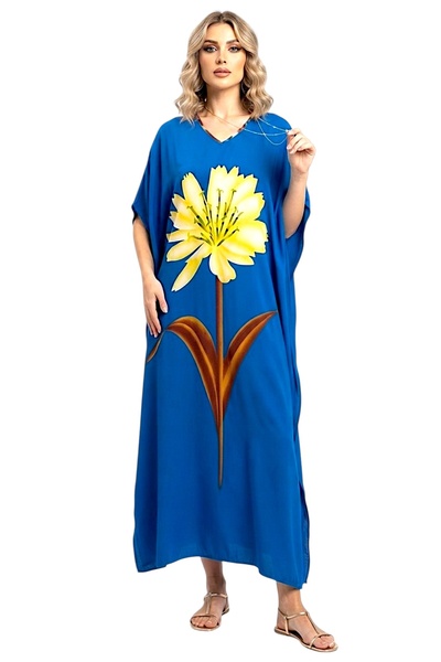 Generic Brand Women's Royal Blue Elegant Kaftan Maxi dress