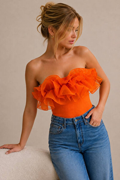 oshebu Women's Strapless Camisole Bodysuit