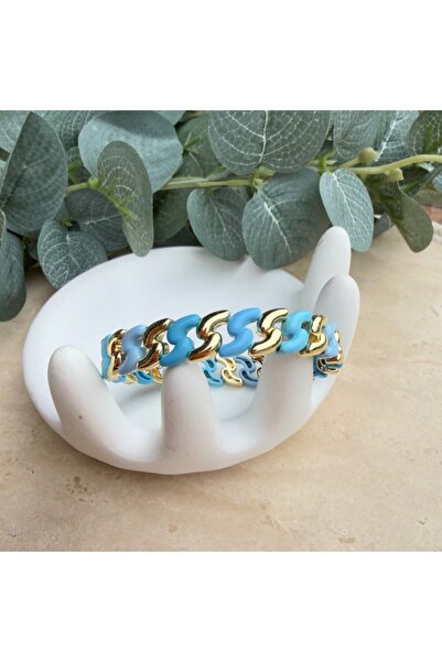 nesdesignn Colorful Gold Detailed S Rubber Bracelet
