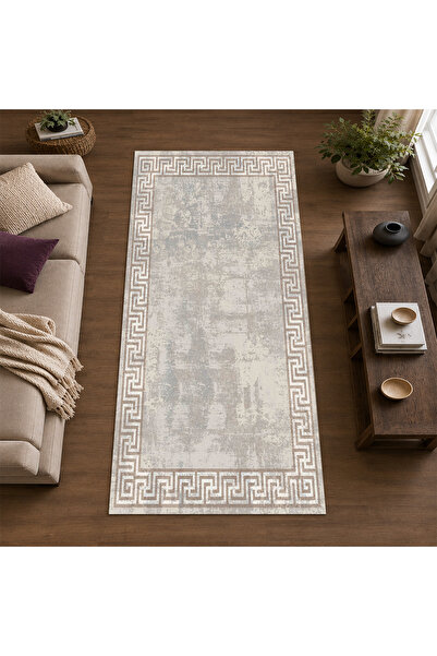 Oasis Soyut Desen Dekoratif Halı Kaymaz Taban Leke Tutmaz Yıkanabilir Kilim