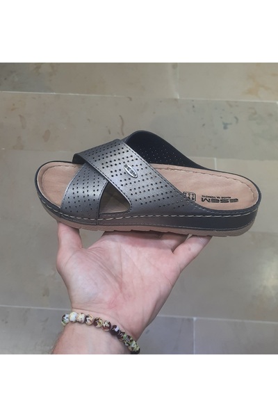 Esem Kadın Ortopedik 4 cm Dolgu Topuk Komple Dikişli Günlük,Rahat Sokak Terliği