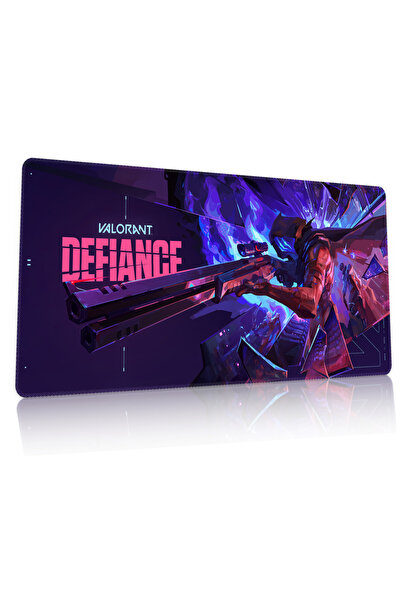 Duvarda Valorant Omen Gaming Oyuncu 90x40 cm Mousepad Dikişli Kaymaz Taban XL
