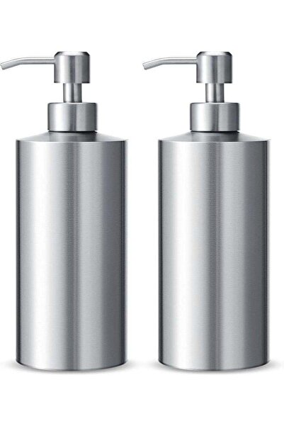 Generic 2 Pcs 18.6oz Large Stainless Steel Soap Dispenser Countertop Liquid H...