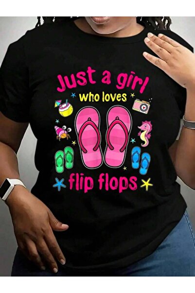 2BIR Just A Girl Who Loves Flip Flops Summer Trip Birthday Back To School Bla...
