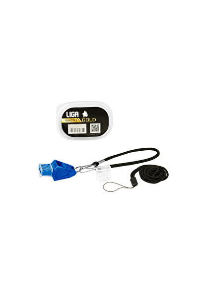 Liga Sport Σφυρίχτρα πλαστική gold με κορδόνι και θήκη (Plastic whistle gold ...