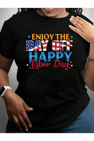 k222 Enjoy The Off Happy Labor Day Patriotic Cruise Vacation Trip Black Graph...