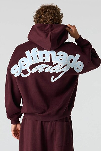 ZAVIXO Selfmade Society Sırt Yazı Baskılı Oversize Kapüşonlu Sweatshirt Unise...